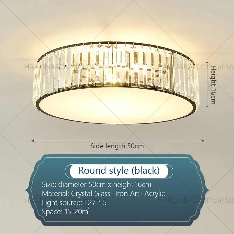 Crystal Zen Ceiling Light for Living Room, Bedroom, and Dining Room