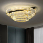 Gold Crystal Copper Ceiling Lamps LED Modern Home Room Decor Lighting
