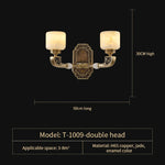 Luxury Chinese Style Copper Jade Living Room Chandelier