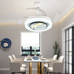 42" Bladeless Ceiling Fan Chandelier with Remote & Retractable Blades