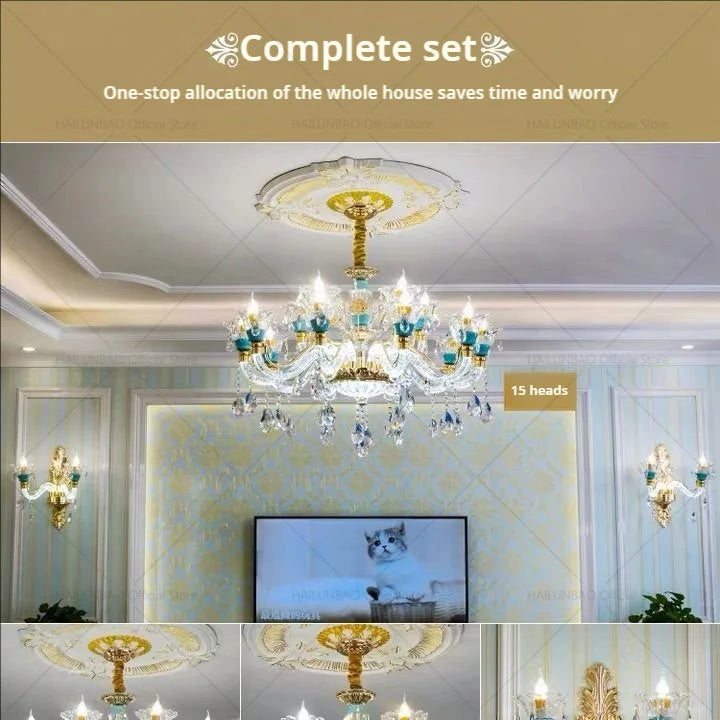 Modern French Crystal Chandelier for Elegant Living Room Lighting