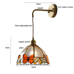 Afralia Tiffany Butterfly Glass Wall Lamp with Adjustable LED Light