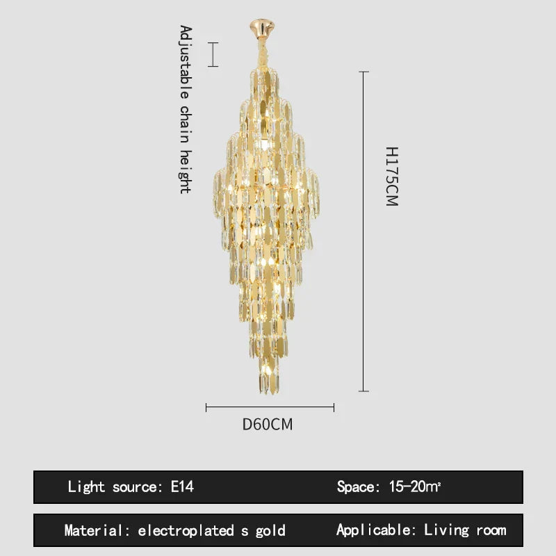 Crystal Loft Pendant Light: Sleek Spiral Staircase Chandelier