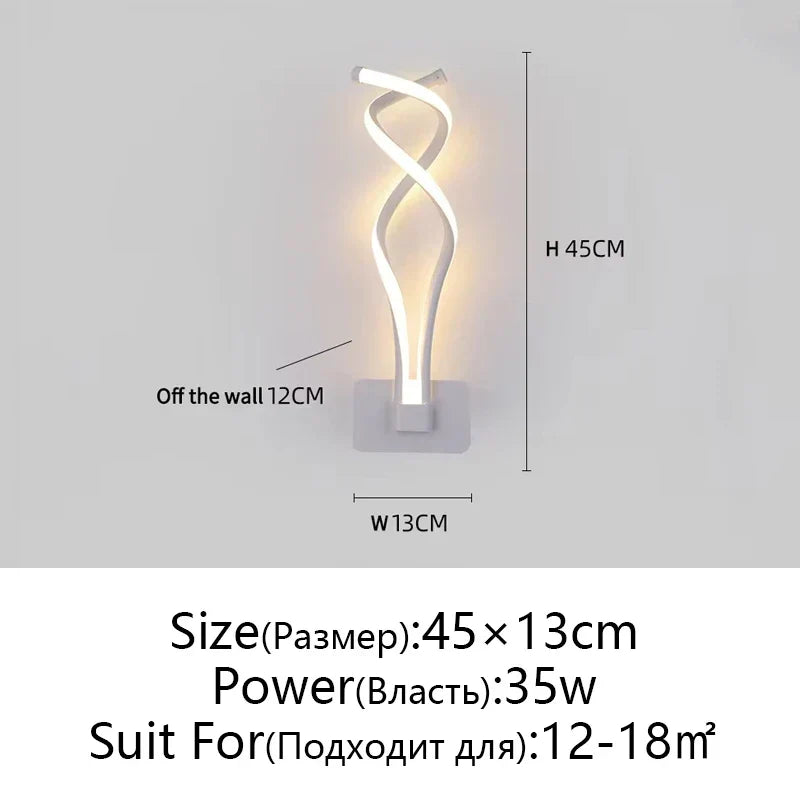 LED Wall Lamps Modern Minimalist Bedroom Living Room Lighting Black White