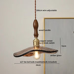 Wood Copper LED Pendant Light - Nordic Hanging Lamp for Bedroom Dining Hallway