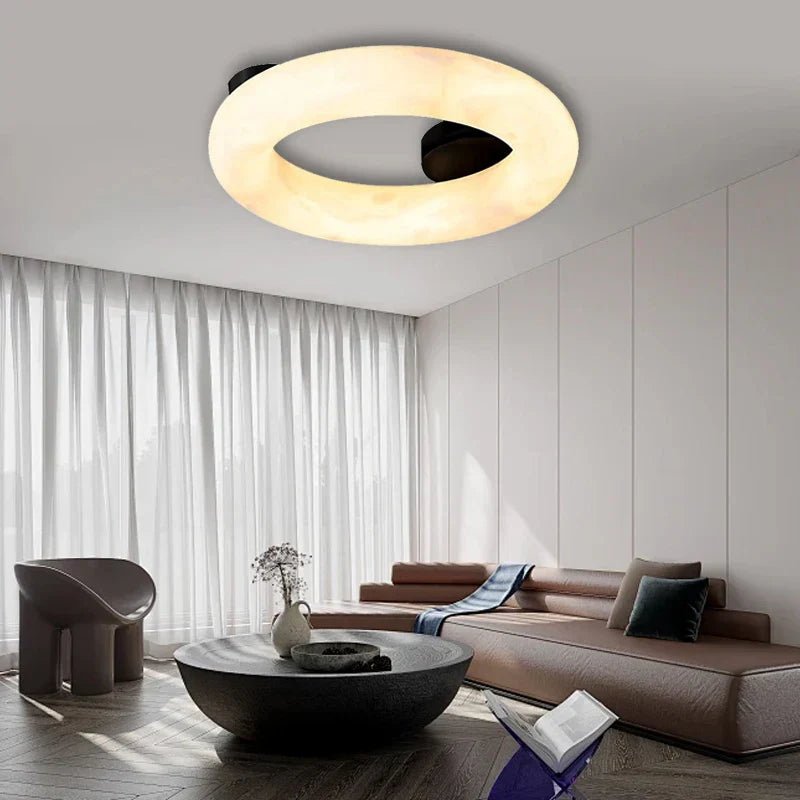 Elegant Alabaster Marble Ceiling Chandelier for Living Room Bedroom