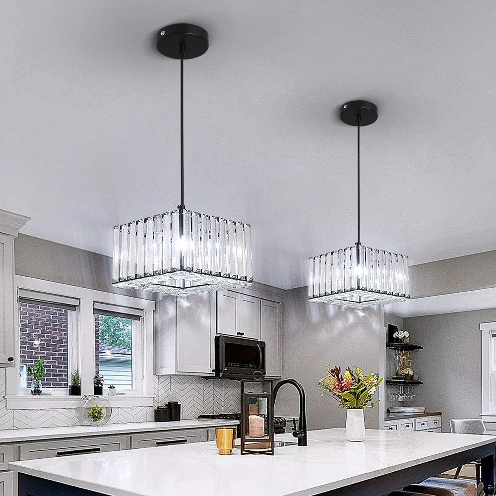 Crystal LED Pendant Light for Kitchen Dining Living Room