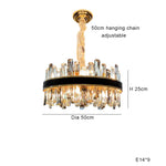 Classic Gray Crystal Chandeliers with LED Lighting for Dining Table