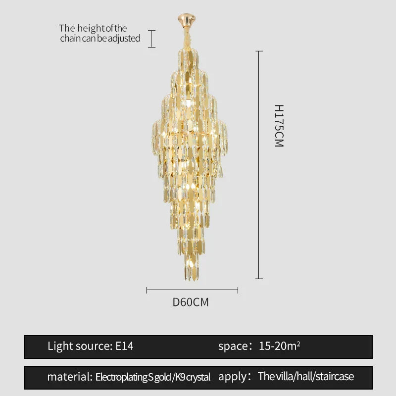 Crystal Chandelier for Modern European Style Living Rooms