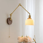 LED Wall Light Walnut Copper Modern Style Hallway Bedroom Living Room