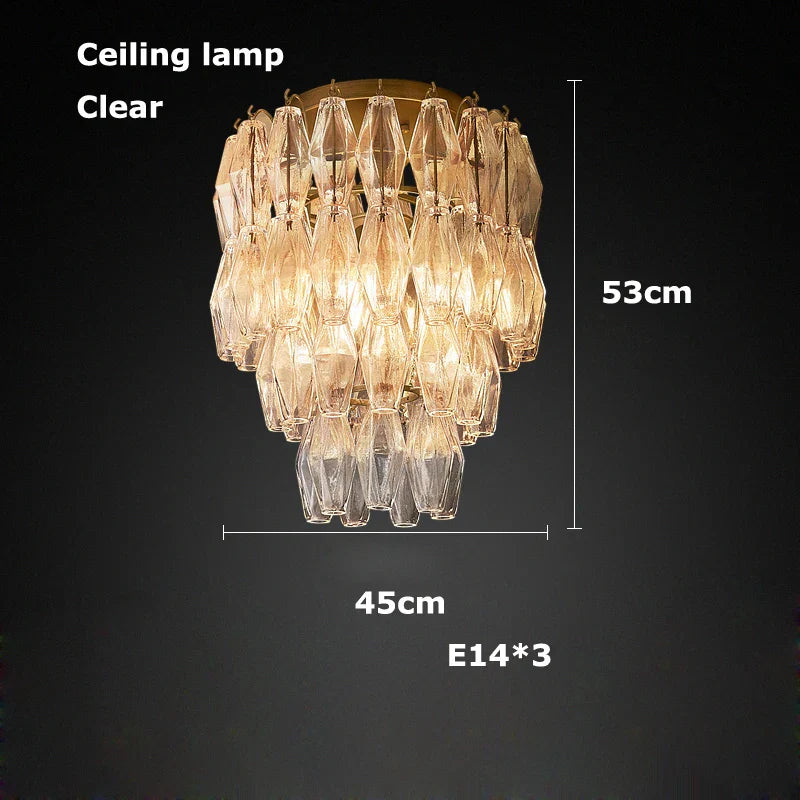 Glass Art LED Chandelier for Living Room