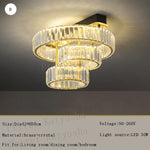 Gold Crystal Copper Ceiling Lamps LED Modern Home Room Decor Lighting