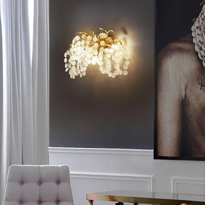 Nordic Crystal LED Wall Light: Modern Gold Living Room Decor & Bedroom Bedside Lamp