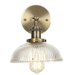 Glass Industrial LED Wall Sconce with Pull Chain Switch, Vintage Bedside Light