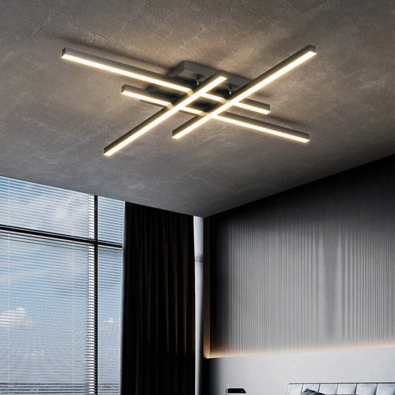 Gold Black Aluminum LED Chandeliers for Bedroom Dining Living Room Lighting