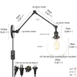 Afralia™ Vintage Industrial LED Wall Lamp with Pull Chain Switch & Clear Glass