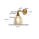 Flower Glass LED Wall Lamp Pull Chain Switch Up Down Rotate Wall Light