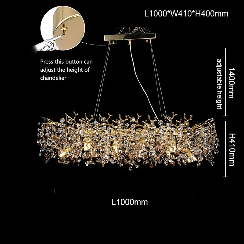 Large Crystal Chandelier for Dining Room - Nordic LED Island Hanging Light