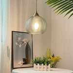 Afralia™ Blue Glass LED Pendant Lamp: Nordic Modern Hanging Light.