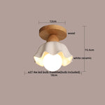 Nordic Wood Glass LED Ceiling Light Modern Indoor Lighting Balcony Corridor Restaurant