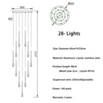 Modern Crystal Chandelier Water Drop Design LED Hanging Lighting for Villa Lobby by Afralia™