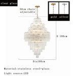 Classic Gray Glass Large Pendant Light - Vintage Lobby Hanglamp Lamparas