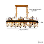 Crystal Leather Chandelier | Modern LED Lustres for Living Room & Dining Room
