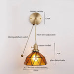 Copper Glass LED Wall Light for Modern Nordic Living Room Bedroom