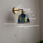 Tiffany Style Colorful Glass Wall Light Fixture - Up Down Rotate Bedside Lamp