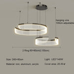 Modern Acrylic LED Semicircle Pendant Light Chandelier for Living Room and Bedroom