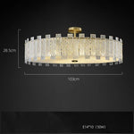 Art Deco Golden Copper Glass Chandelier LED Lighting Fixture