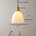LED Copper Ceramic Pendant Lamp Modern Style Chandelier for Living Dining Bedroom