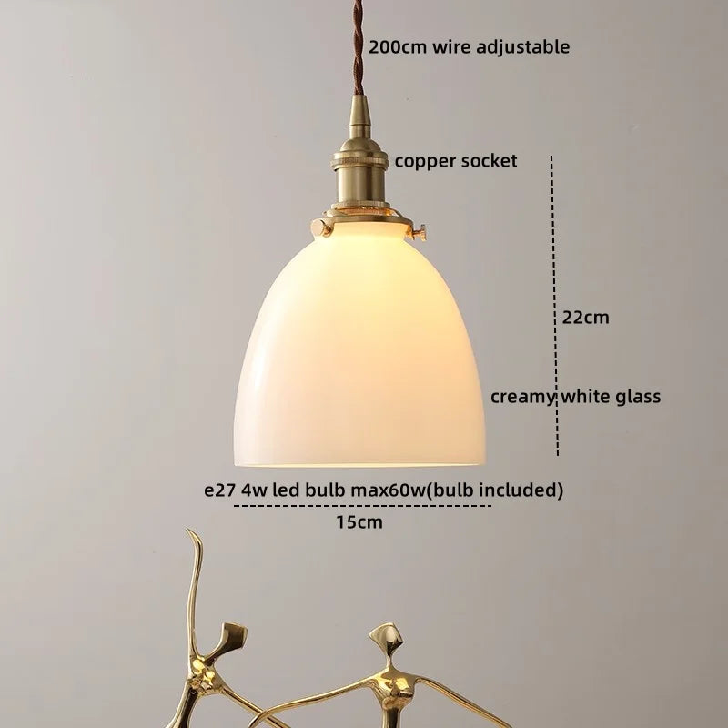 Ceramic Copper LED Pendant Lamps Modern Hanging Light Fixtures
