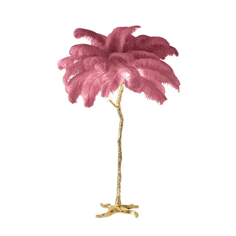 Elegant Feather Floor Lamp with Adjustable Bulbs for Stylish Home Decor