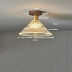 Wood Glass LED Ceiling Lights Modern Luminaria De Teto for Home Décor
