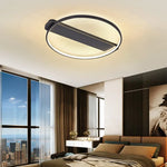 Luxe Copper Ceiling Light: Circular Minimalist Bedroom Lamp for Elegant Style