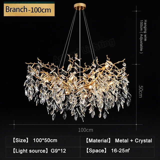 Luxury Crystal Chandeliers: Modern Metal Hanging Lamp for Dining Living Room Hotel Hall