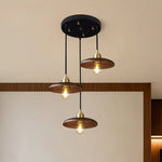 Japanese LED Pendant Light Vintage Style Wood Copper Hanging Lamp