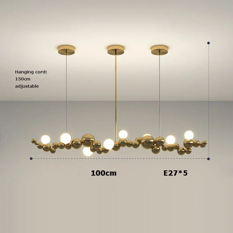 Silver Gold Molecule Stainless Steel LED Chandelier - 2022 Trend