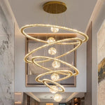 Crystal Chandelier: Luxury Stair Pendant Light for Living Room, Ceiling & Indoor Lighting