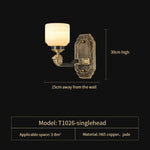 Copper Jade Duplex Chandelier: Chinese Villa Hall Lighting for Hotel Lobby & Living Room