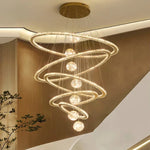 Crystal Chandelier: Luxury Stair Pendant Light for Living Room, Ceiling & Indoor Lighting