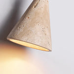 Yellow Travertine Wood Wire Adjustable LED Pendant Lights Modern Nordic Living Room