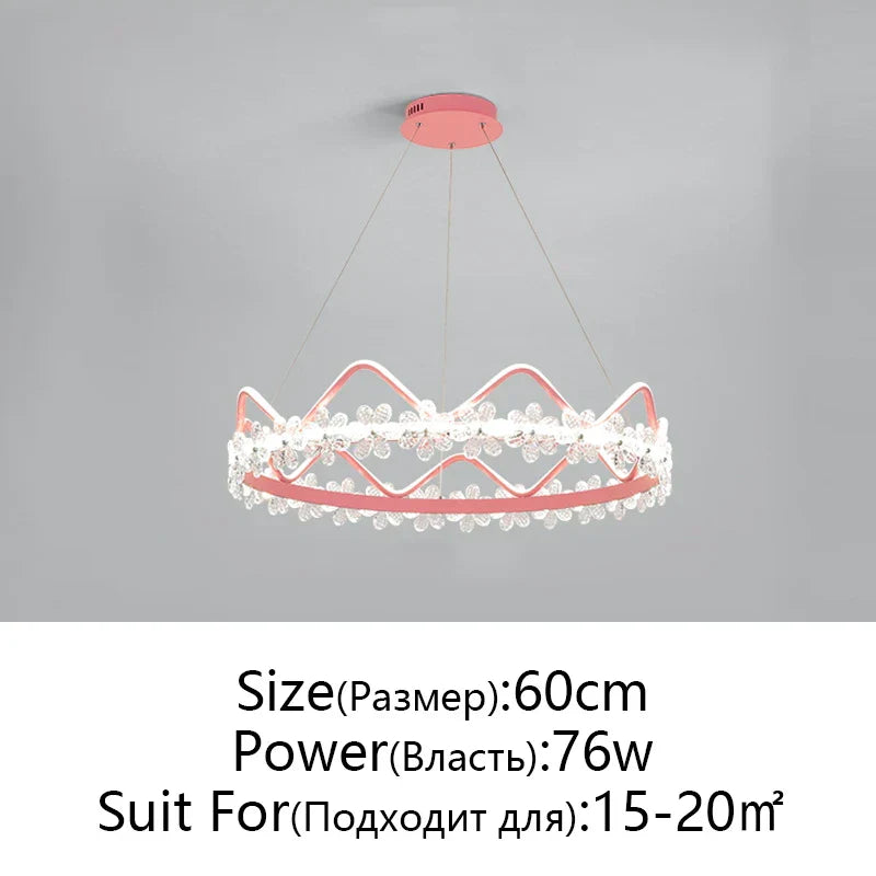 Crystal Flower Ring Chandelier for Modern Living and Bedroom