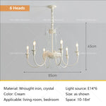 French Light Luxury Living Room Chandelier American Atmosphere Candle Lamp