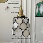 LED Glass & Wood Pendant Lamp Vintage Copper Hanging Lights