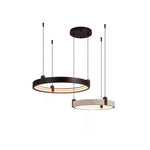 Natural Stone Wood Ring LED Chandelier for Dining & Living Room