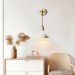 Japanese Style LED Wall Light Cement Bedside Lamp with Pull Chain Switch