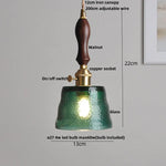Walnut Wood LED Pendant Lights Colorful Glass Modern Kitchen Luminaira
