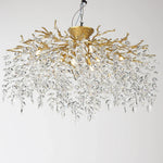 Branch Crystal LED Ceiling Chandelier in Gold/Black for Dining Room Lobby